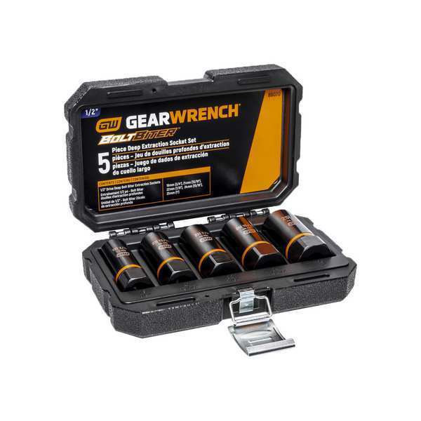 1/2 in Drive Impact Socket Set, Metric, SAE, 5 pcs