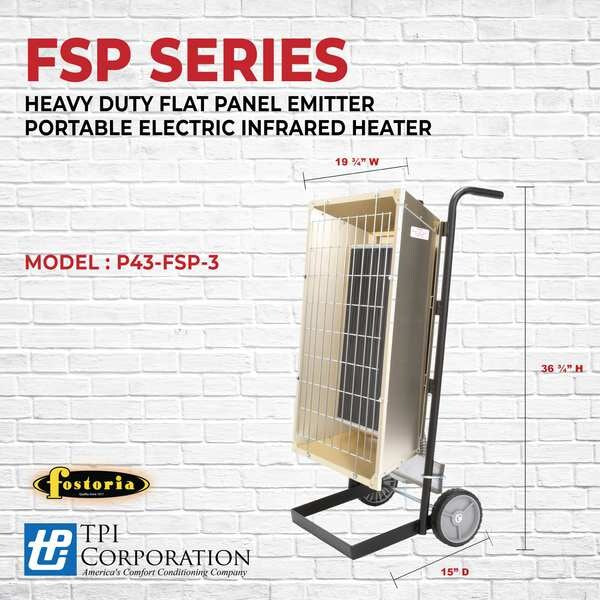 Portable Infrared Heater, 480V AC