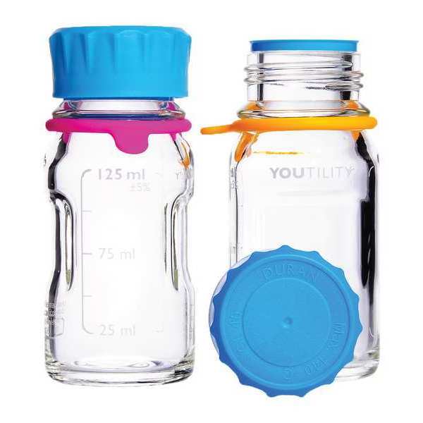 Bottle, 124 mm H, Clear, 55 mm Dia, PK4