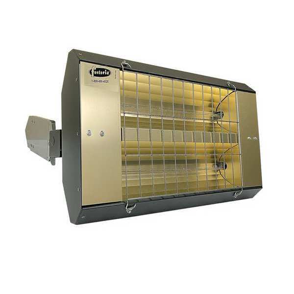 Infrared Quartz Electric Heater, Galvanized Steel, 240 V