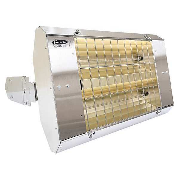 Infrared Quartz Electric Heater, Stainless Steel, 240 V