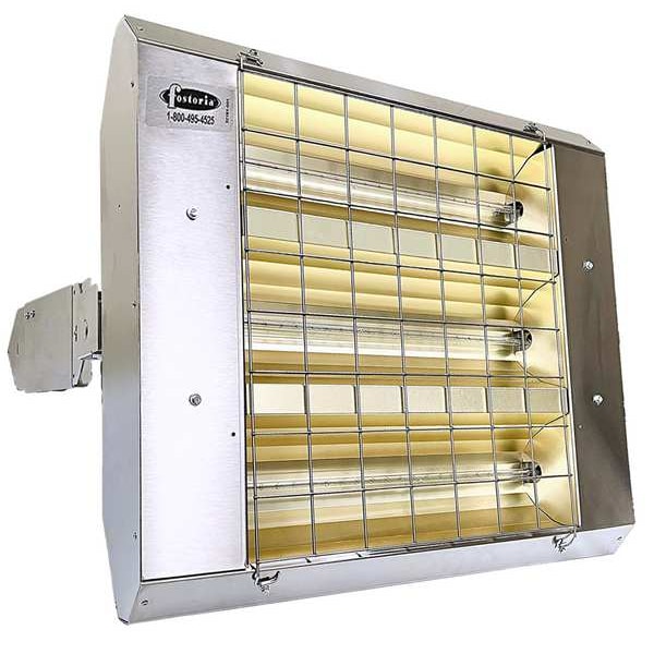 Infrared Quartz Electric Heater, Stainless Steel, 208 V