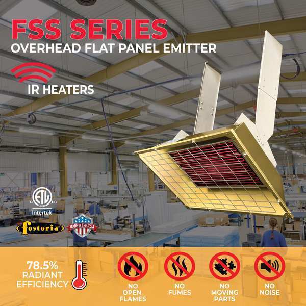 Infrared Overhead Electric Heater, Aluminum, 208 V