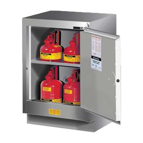 Cabinet, 15 gal, Flammable, Silver