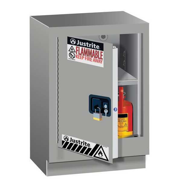 Cabinet, 15 gal, Flammable, Silver
