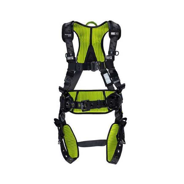 Fall Protection Harness, Racing Style, 3XL/4XL, Polyester, Black/Green