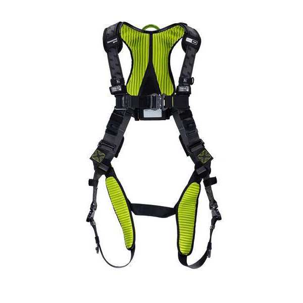 Fall Protection Harness, Racing Style, XS, Polyester, Black/Green
