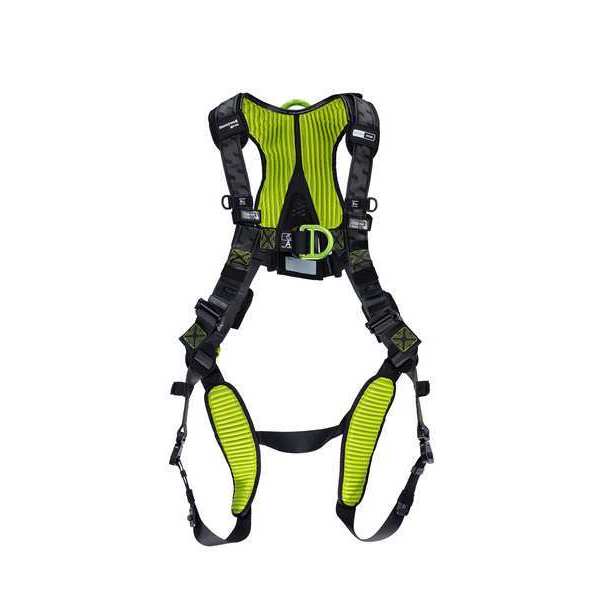 Fall Protection Harness, Racing Style, XS, Polyester, Black/Green