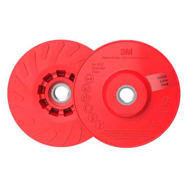 Fiber Disc Backup Pad, 4 1/2 in Dia, PK10