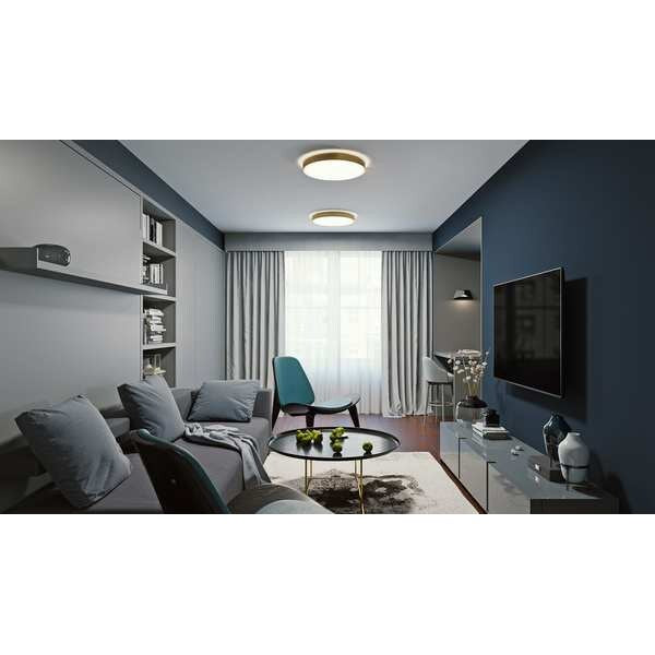 RndLEDMnt, 19in, 4000K, 3200lm, Brass, Alum