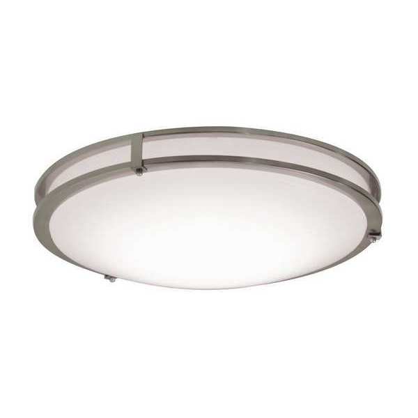 RndLEDMnt, 14in, 4000K, 2400lm, Slvr, Steel