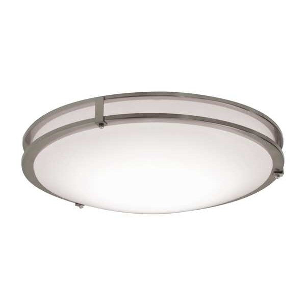 RndLEDMnt, 24in, 4000K, 3100lm, Slvr, Steel