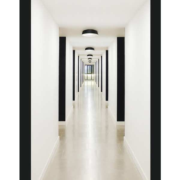 RndLEDMnt, 15.5in, 5000K, 2500lm, Blk/Wht