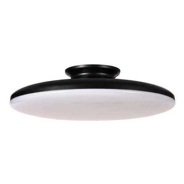 RndLEDMnt, 15in, 4000K, 2200lm, Blk, Steel