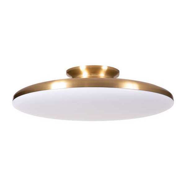 RndLEDMnt, 15in, 4000K, 2200lm, Brass, Steel