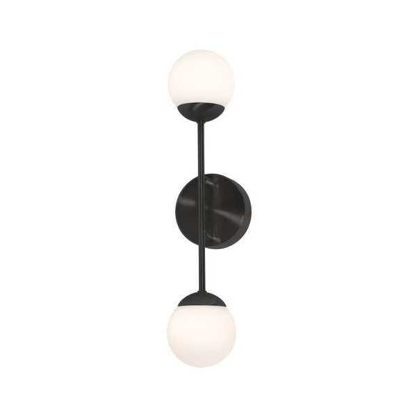 Pearl 2 Light LED Sconce, Black, 4in