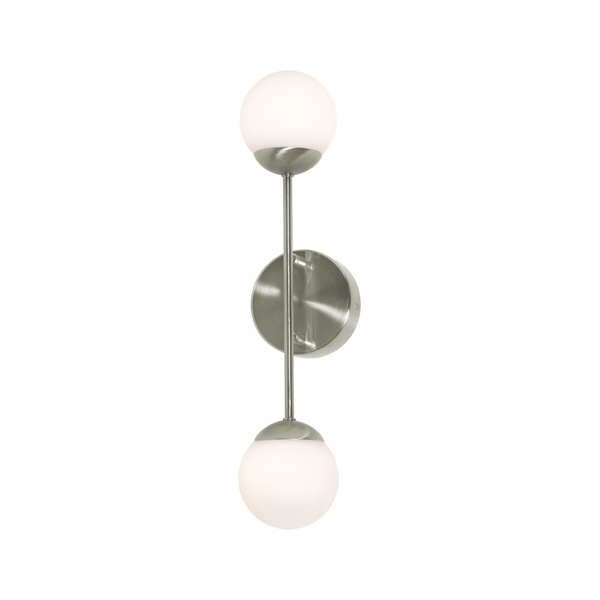 Pearl2LightLEDSconce, SatinNickel, 4in