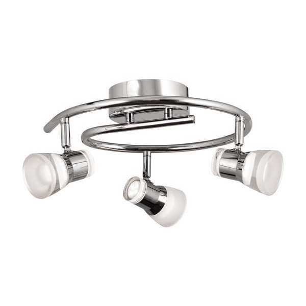 Gage 3 Light Rnd LED Fixed Rail, Chrome