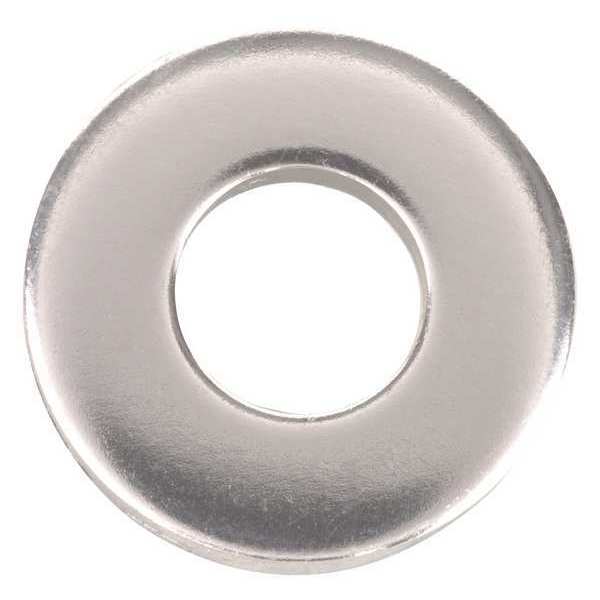 Flat Washer, Fits Bolt Size #6 , Stainless Steel Plain Finish, 25 PK