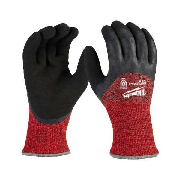 Level 4 Cut Resistant Latex Dipped Winter Insulated Gloves - Large (12 pair)