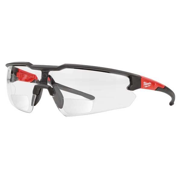 Safety Glasses - +1.00 Magnified Clear Anti-Scratch Lenses (Polybag), Clear Polycarbonate Lens