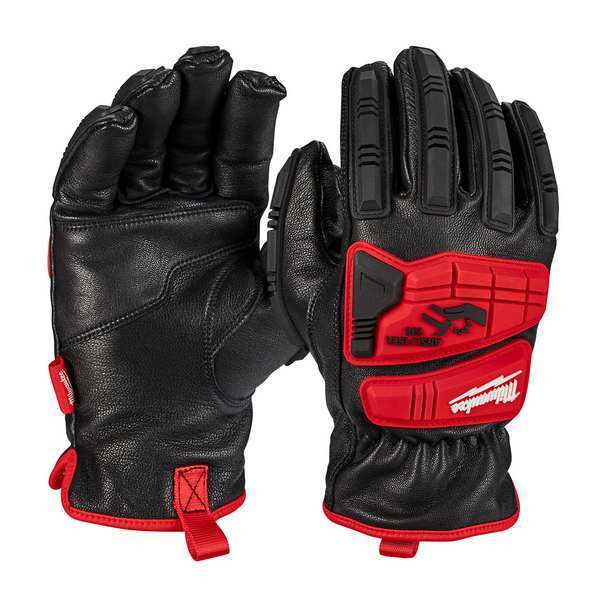 Work Gloves, Color Black/Red, 8 1/4