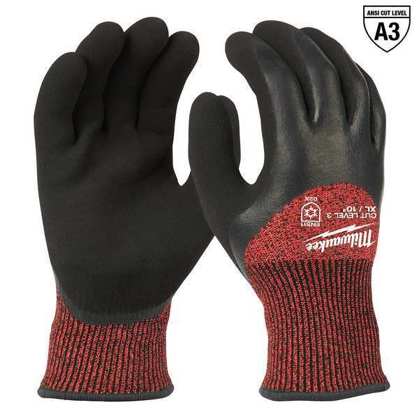 Level 3 Cut Resistant Latex Dipped Insulated Winter Gloves - X-Large