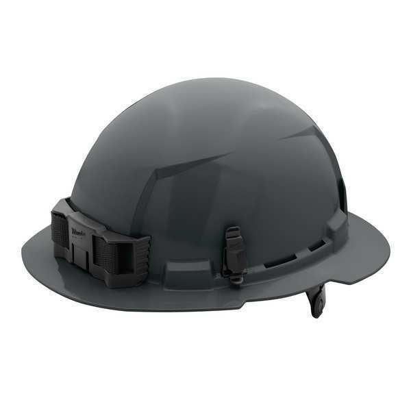 Full Brim Gray Full Brim Hard Hat w/6pt Ratcheting Suspension - Type 1, Class E, Type 1, Class E