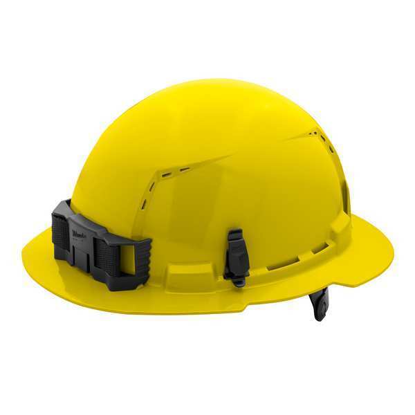 Full Brim Yellow Full Brim Vented Hard Hat w/6pt Ratcheting Suspension - Type 1, Class C