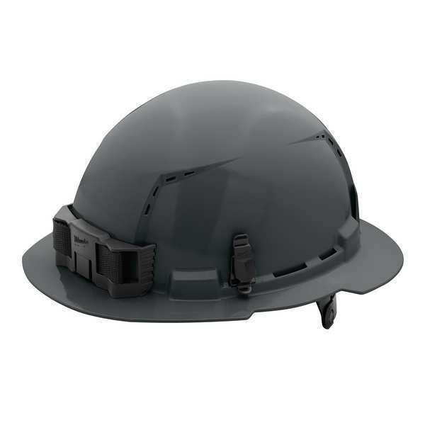 Full Brim Gray Full Brim Vented Hard Hat w/6pt Ratcheting Suspension - Type 1, Class C
