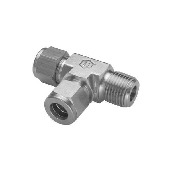 Male Run Tee, Stainless Steel