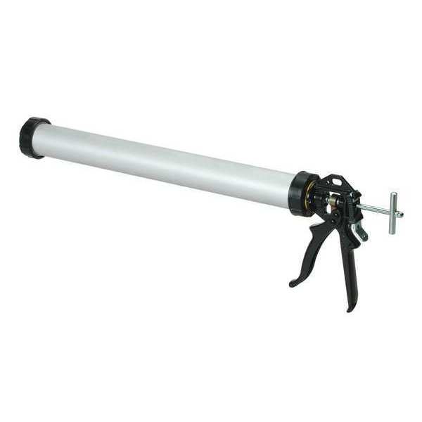 Caulk Gun, Black/Silver, Aluminum, 34 oz