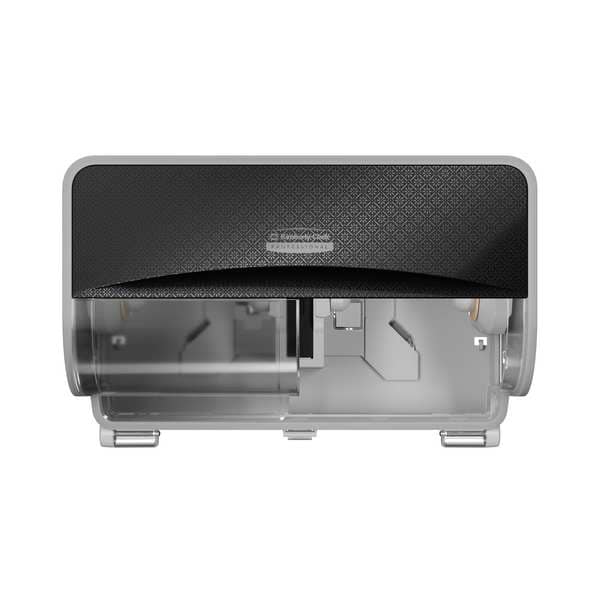 Toilet Paper Dispenser, 2 Rolls, Plstc, Blk