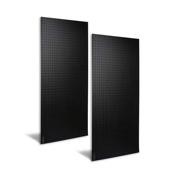 (2) 24 In. W x 48 In. H x 1/4 In. D Black ABS Textured Pegboards with 1/4 In. Hole Size