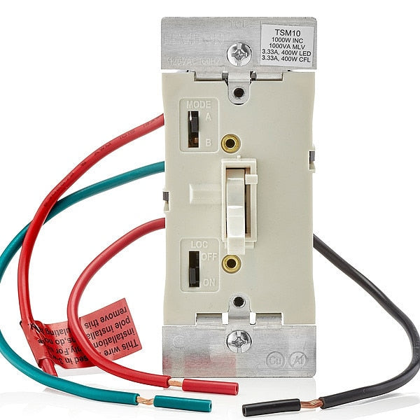 Dimmer, 1-Pole/3-Way, 120VAC, Light Almond