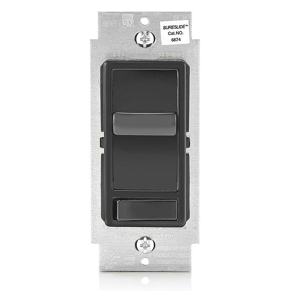 Dimmer, 1-Pole/3-Way, 120VAC, Black