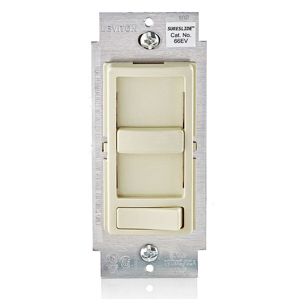Dimmer, 1-Pole/3-Way, 120VAC, Ivory, ELV