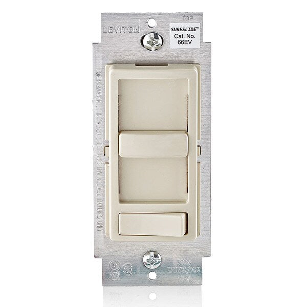 Dimmer, 1-Pole/3-Way, 120VAC, Light Almond