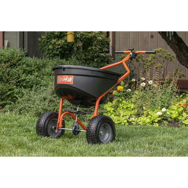 Push Spreader, Pneumatic, 110 lb, Cable