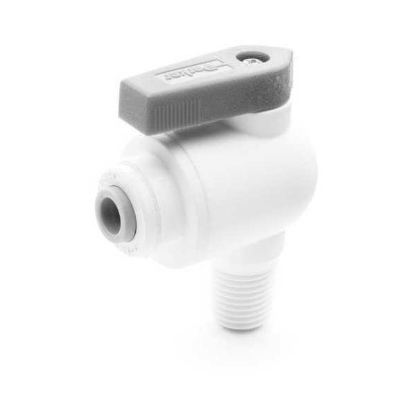 Ball Valve, 1/4x 1/4 NPTF, Wht, Poly