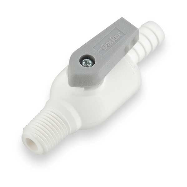 Valve Barbed Union Connector, 3/8, Poly