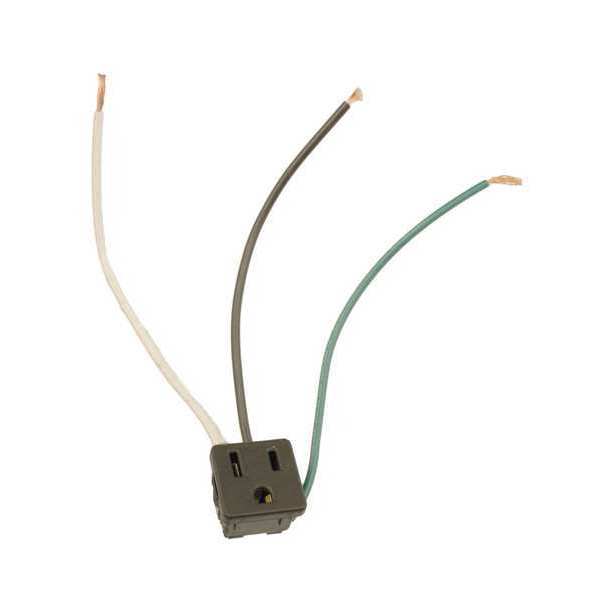 Receptacle, 15 A Amps, 125VAC, 5-15R, Black