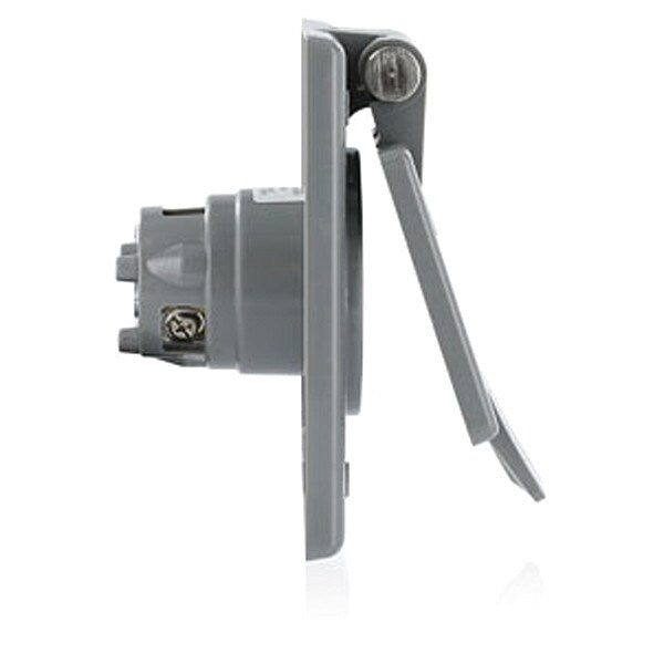Flanged Receptacle, Gray, 20 A, Rect, 5-20P