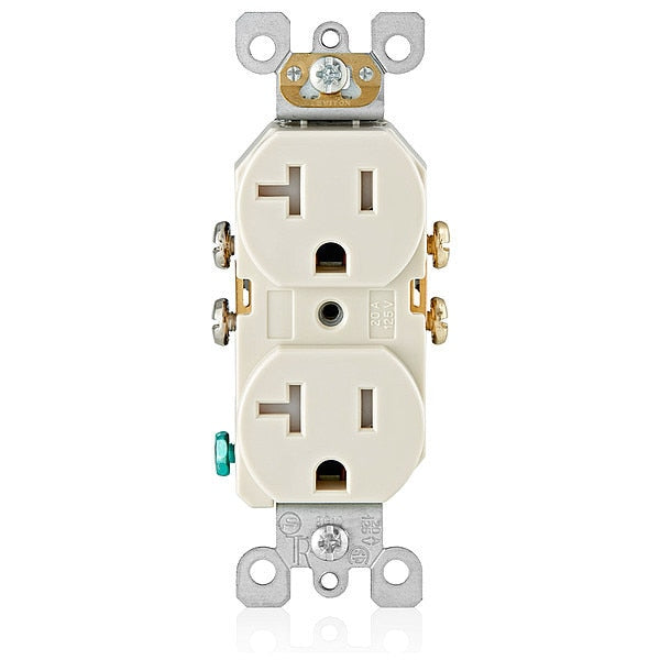 Receptacle, 20 A Amps, 125VAC, Duplex Outlet, 5-20R, Light Almond
