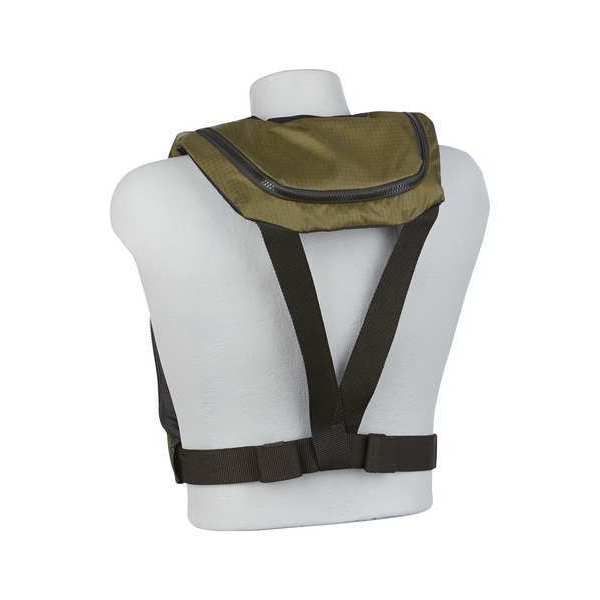 Life Jacket, Belt, Buckle, Zipper, Green