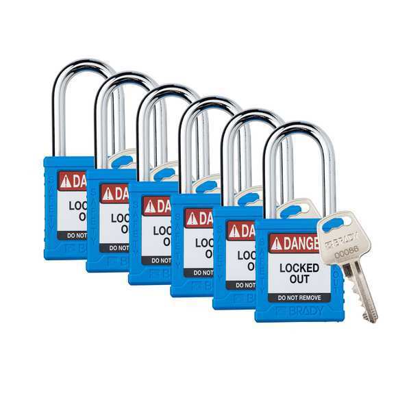 Padlock, 6 Pins, Blue, PK6