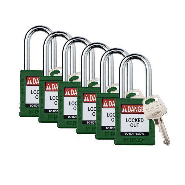 Padlock, 6 Pins, Green, PK6