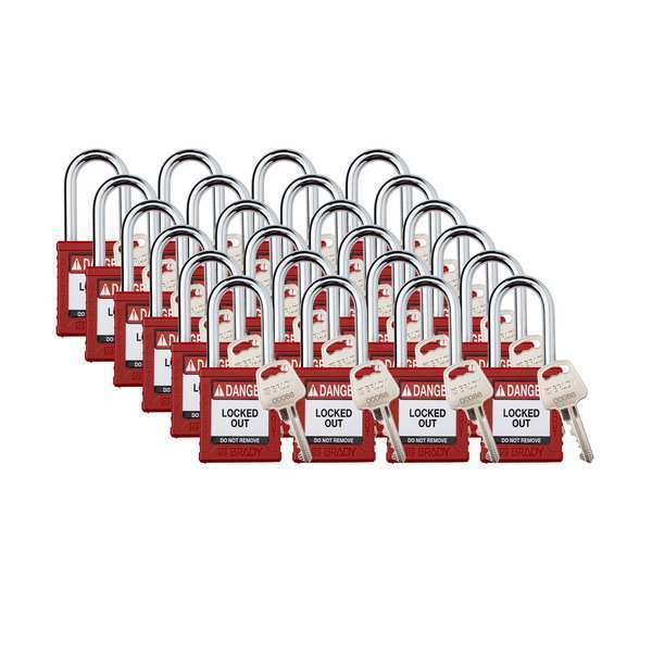 Padlock, 6 Pins, Red, PK24