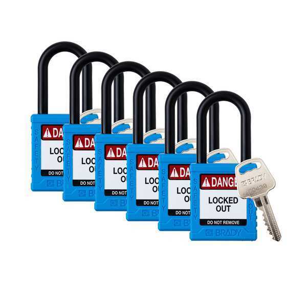 Padlock, 6 Pins, Blue, PK6