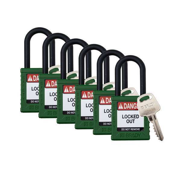 Padlock, 6 Pins, Green, PK6